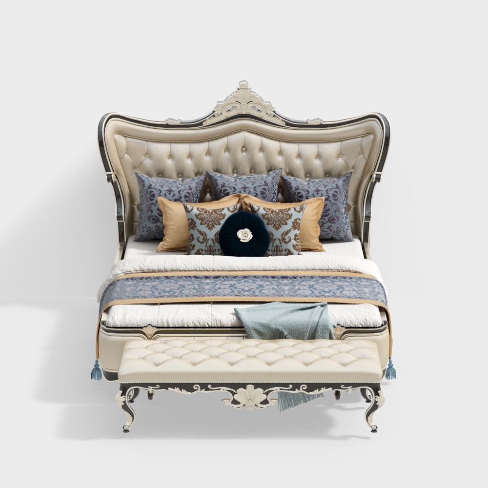 Combinaison de lit de chambre principale style européen