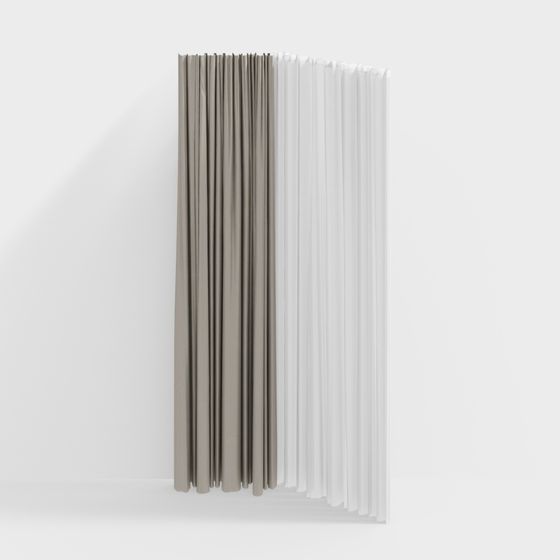 Wrinkled Curtain 3D model for Modern Aesthetics