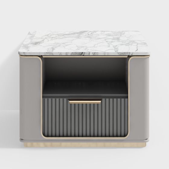 Stylish Marble Side Table 3D model for Modern Spaces