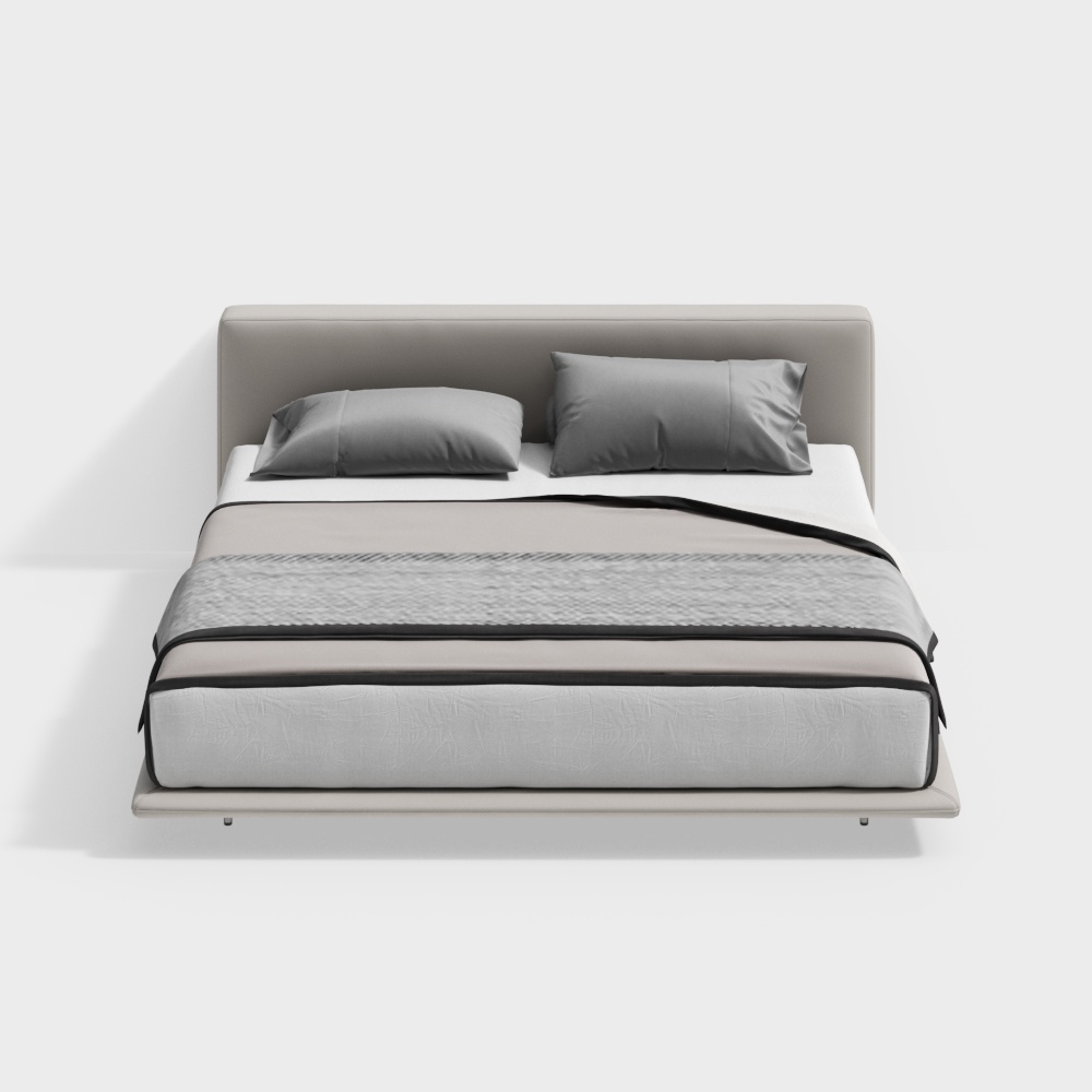 Современная минималистская двуспальная кровать