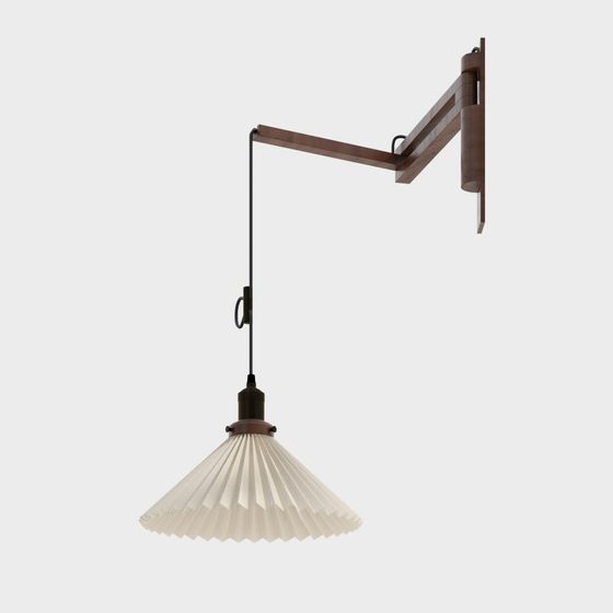 French Cream-Style Wall Lamp in Wood Color