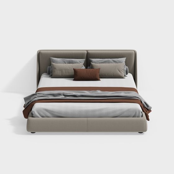 Modern Gray Double Bed