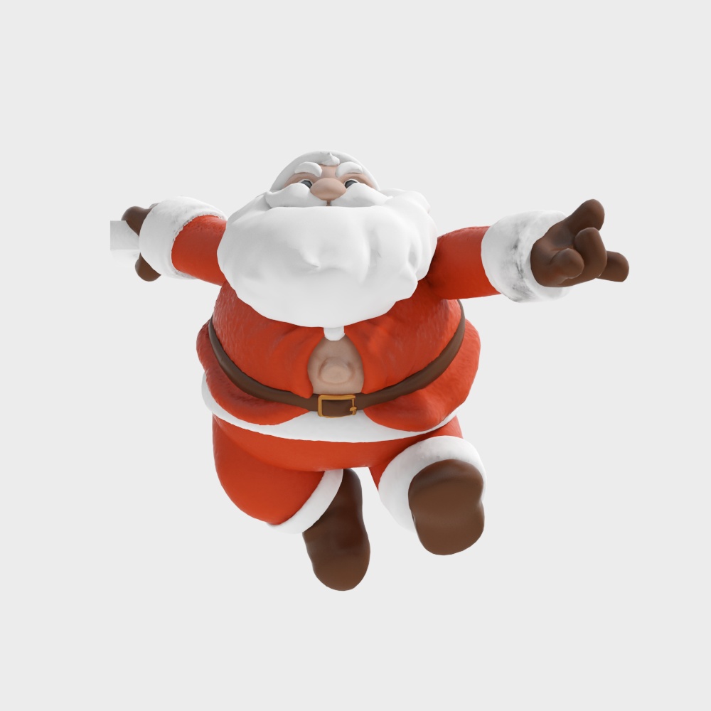 Vibrant Santa Claus 3D Model – Festive Low-Poly Design