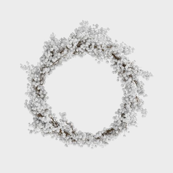 Snowball Wreath Low-Poly 3D model for Winter Decor