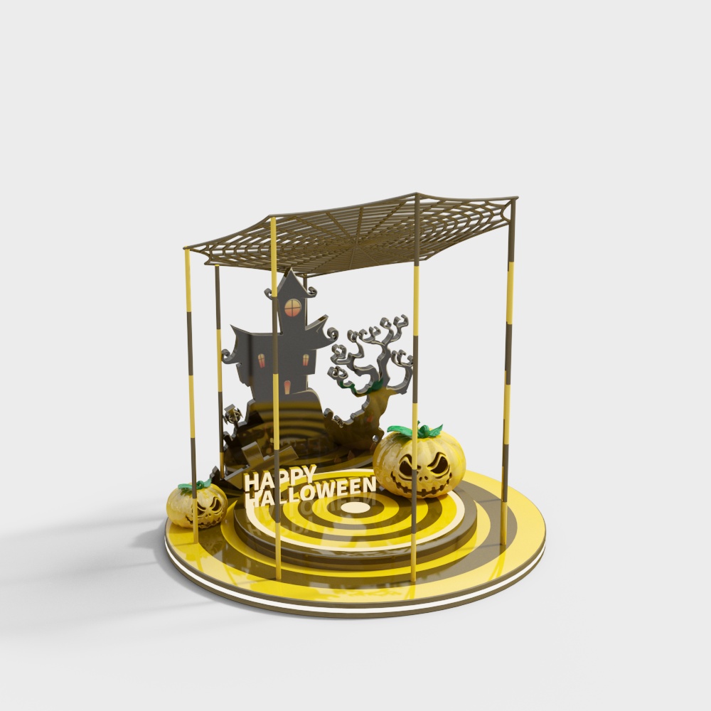 Haunted Carousel 3D Model – Halloween Themed