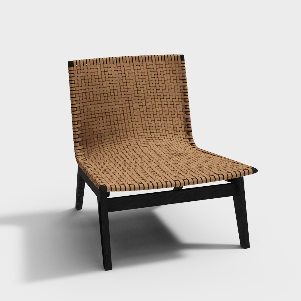 Stylish Woven Chair 3D Model – Low-Poly Natural Design