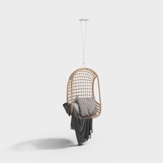 Hanging Rattan Chair 3D model for Tranquil Spaces