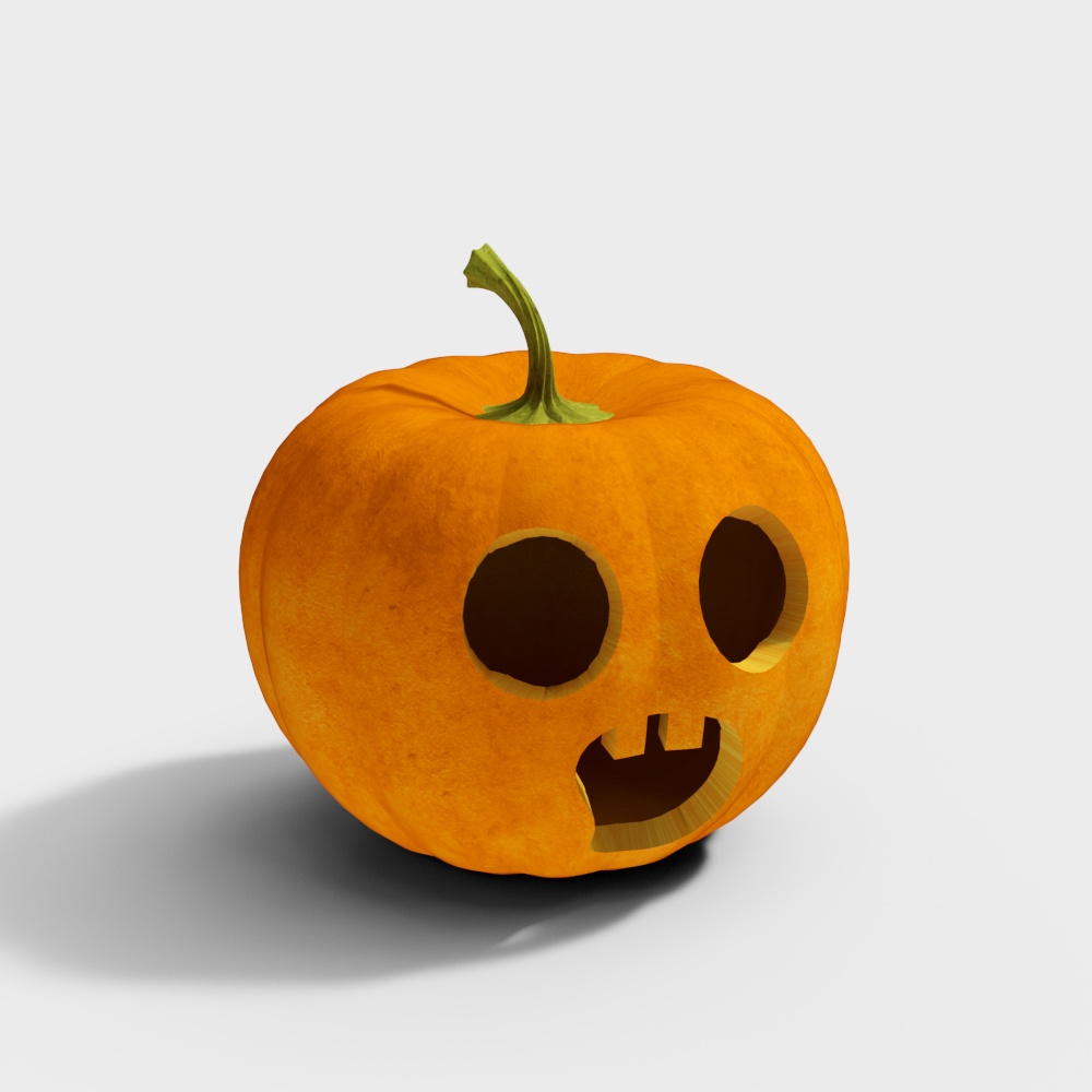 Charming Low-Poly Pumpkin Lantern 3D model for Halloween