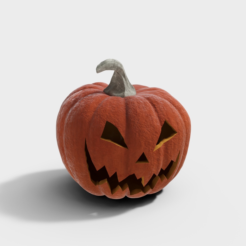 Spooky Jack-O'-Lantern 3D Model – Halloween Decor