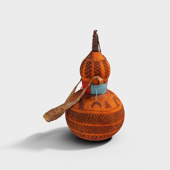 Vibrant Gourd Ornament 3D model for Creative Projects