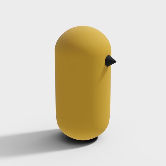Charming Yellow Bird 3D Model