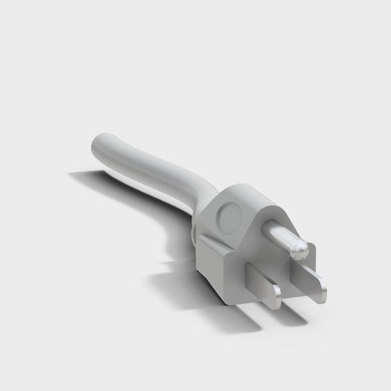 Sleek Low-Poly Power Plug 3D model