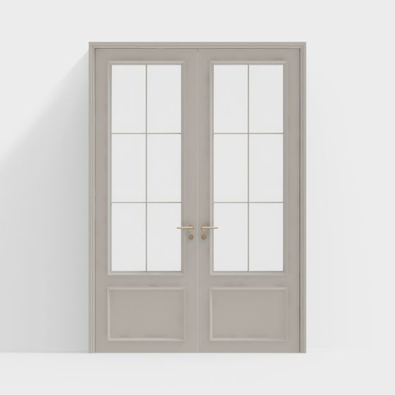 Modern Glass Panel Door 3D model
