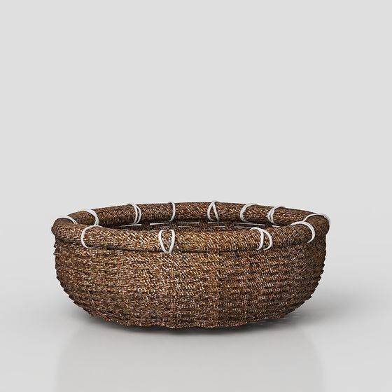 Handcrafted Woven Basket 3D Model