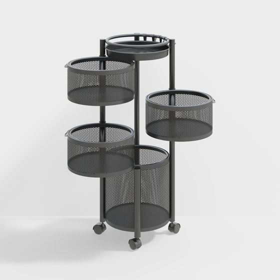 Stylish Rotating Shelf 3D model for Modern Interiors