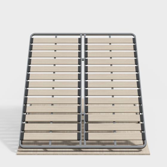 Sleek Low-Polygon Bed Frame 3D model for Contemporary Spaces