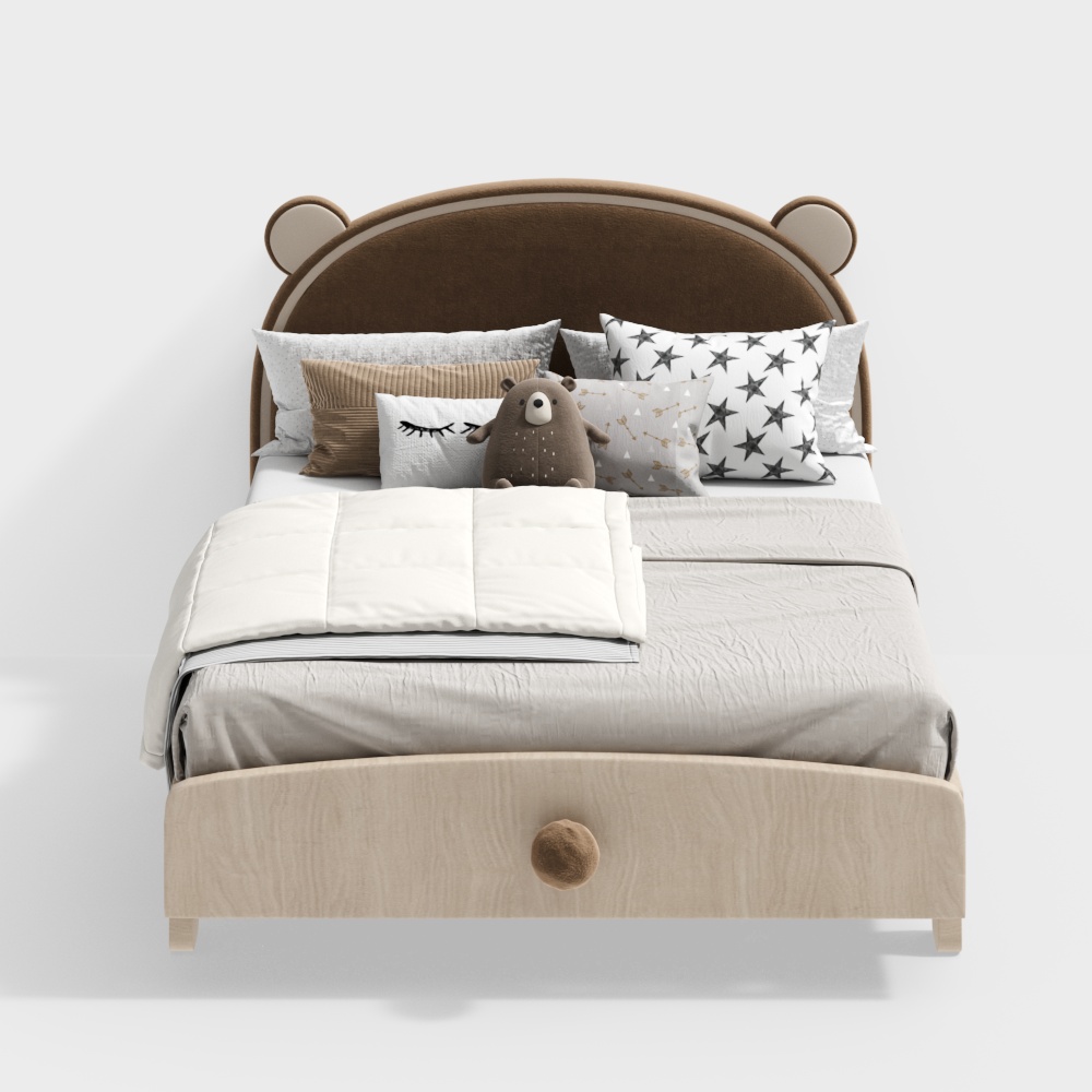 giường trẻ em gấu bông hiện đại