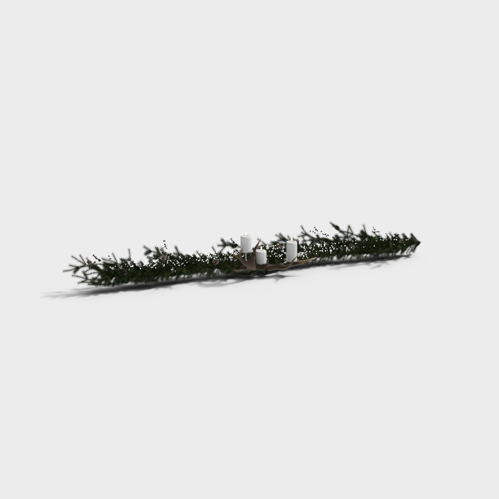 Low-Poly Christmas Wreath 3D model