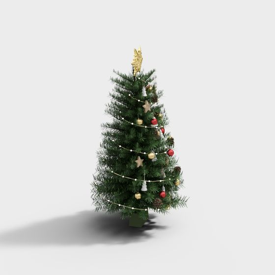 Charming Low-Poly Christmas Tree 3D model