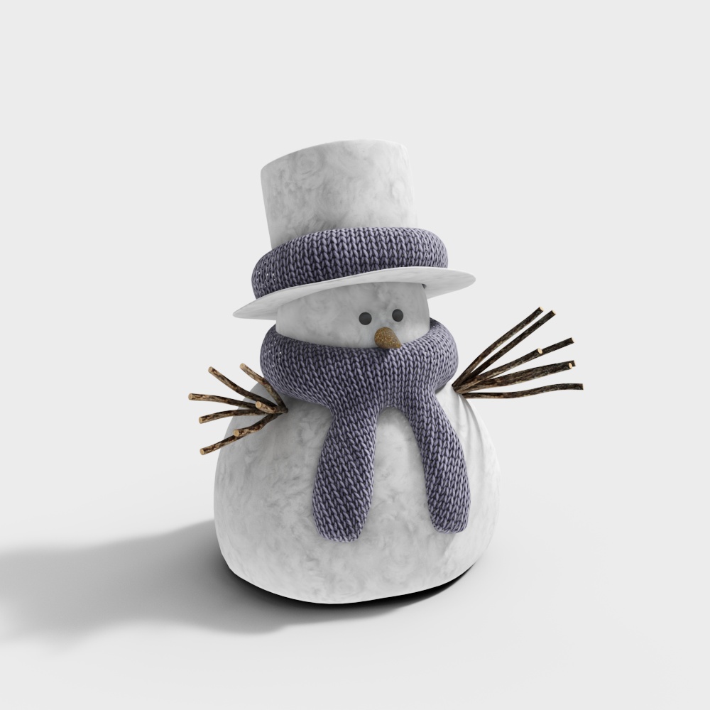 Charming Snowman 3D Model – Winter Holiday Decor