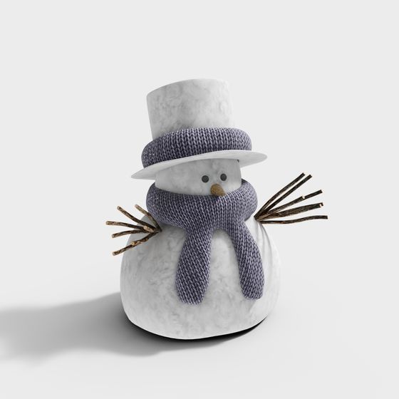 Charming Snowman 3D Model for Winter Scenes