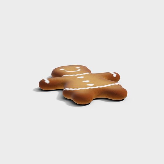 Charming Low-Poly Gingerbread Man 3D Model