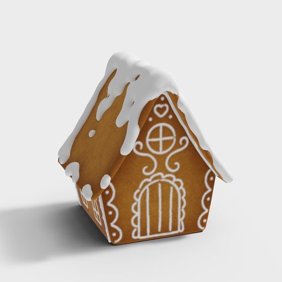 Winter Cottage 3D model for Festive Designs