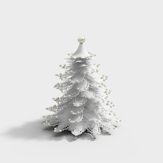 Delicate Low-Polygon Christmas Tree 3D model