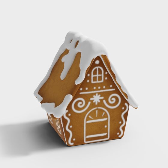 Charming Winter Cottage 3D model