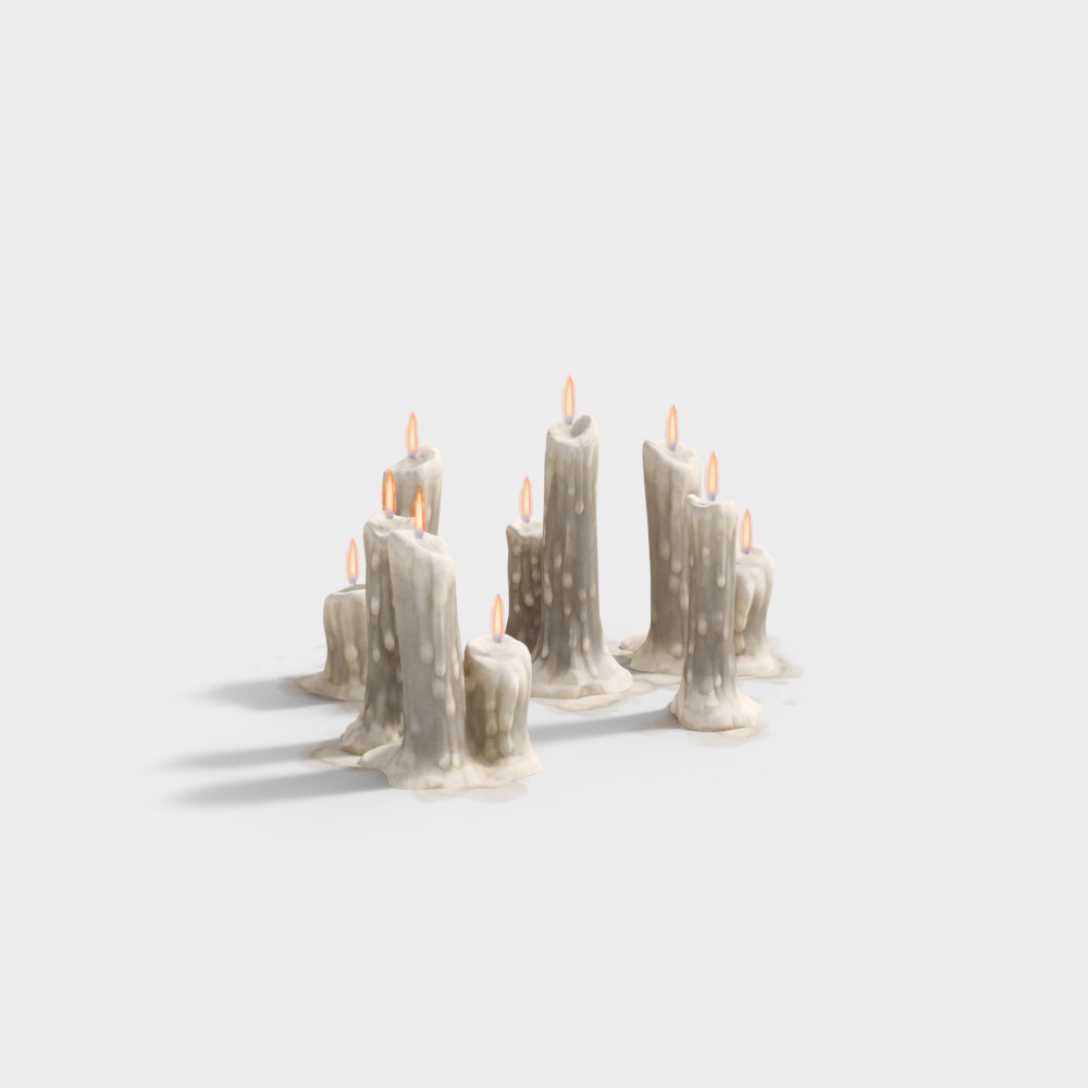 Vintage Candle 3D Model – Realistic Texture Design