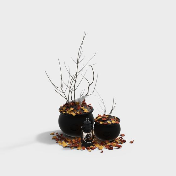 Cozy Cauldrons 3D model for Autumn Decor