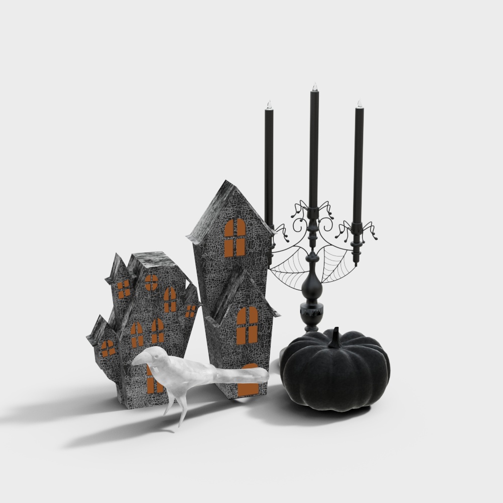 Haunted House 3D Model – Low-Poly Spooky Design