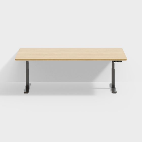 Modern Wooden Computer Desk 3D Model for Workspaces