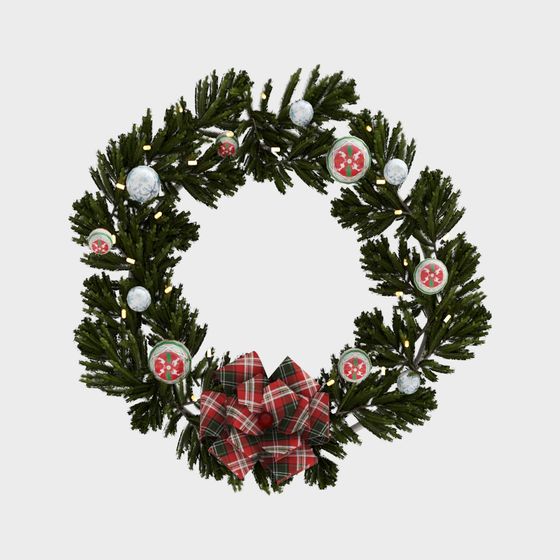 Festive Christmas Wreath 3D Model