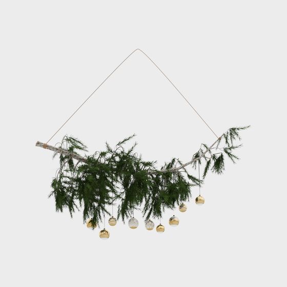 Low-Poly Christmas Tree Branch Ornament 3D model