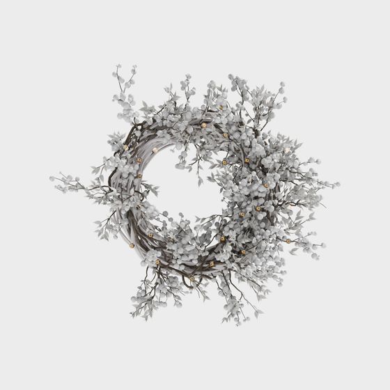 Winter Wreath Low-Poly 3D Model