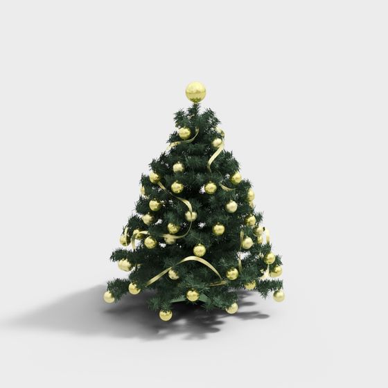 Festive Low-Poly Christmas Tree 3D model