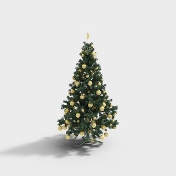Charming Low-Poly Christmas Tree 3D model