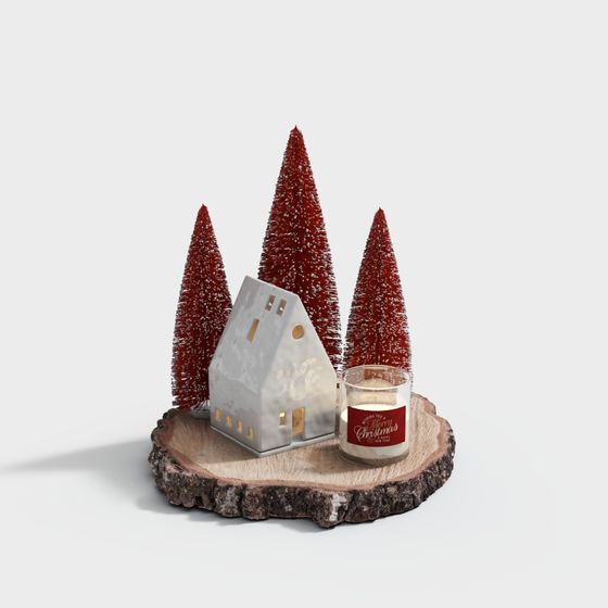 Charming Christmas Cottage 3D model