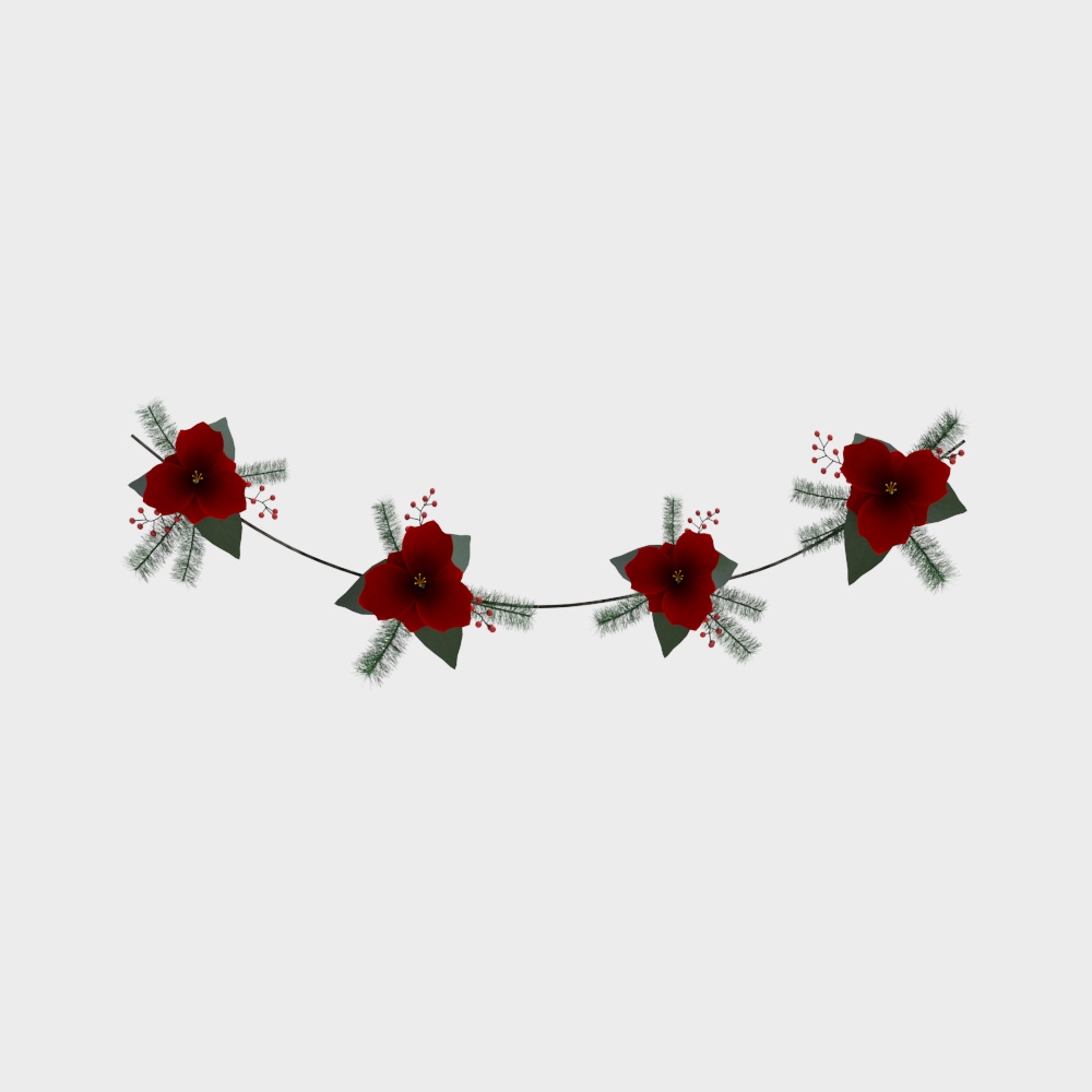 Festive Christmas Garland 3D model