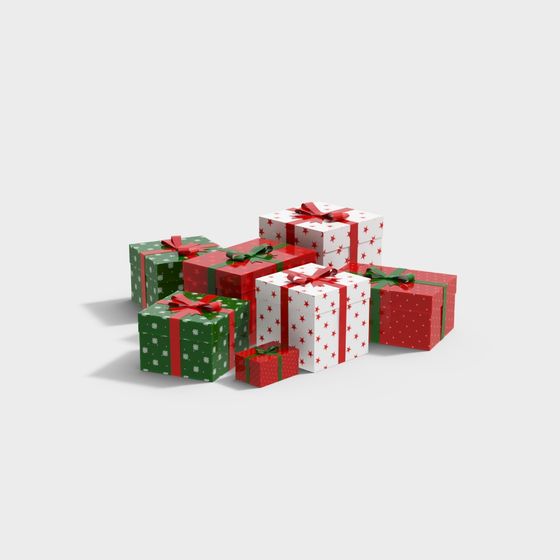 Festive 3D Gift Box Model for Creative Projects