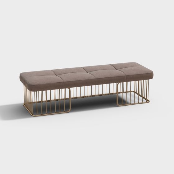 Urban Metal Bench 3D model for Modern Spaces