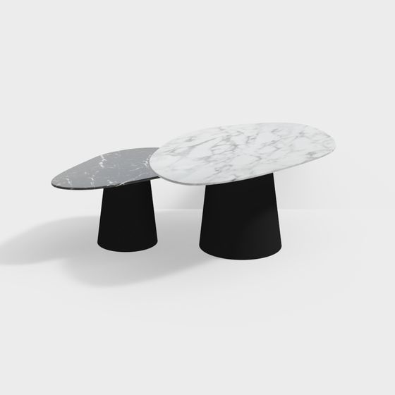 Stylish Marble Round Table 3D model