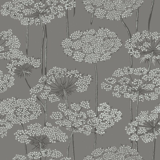 Gray Modern Plant Printed Wallpaper 3D Model for Trendy Spaces