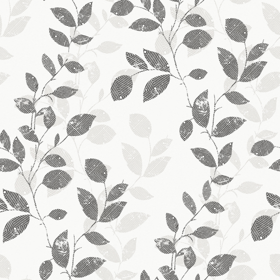 Modern Plant Printed Wallpaper 3D Model in Beige