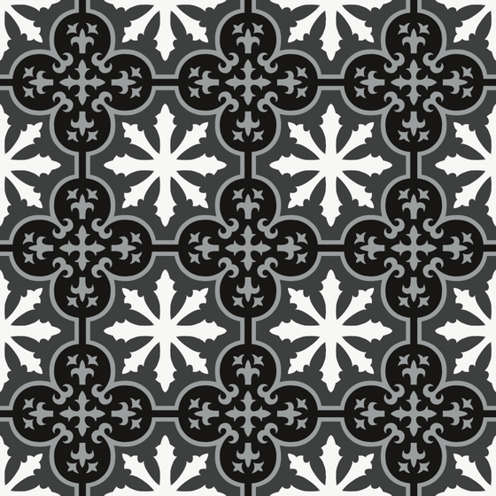European-Style Black and White Patterned Wallpaper 3D Model 1000*1000