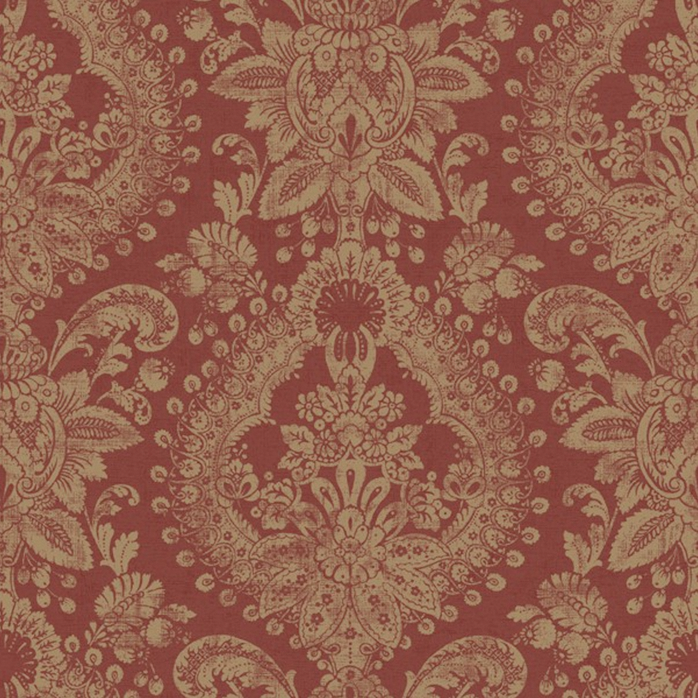 European-Style Deep Red Classic Pattern Wallpaper 1000*1000