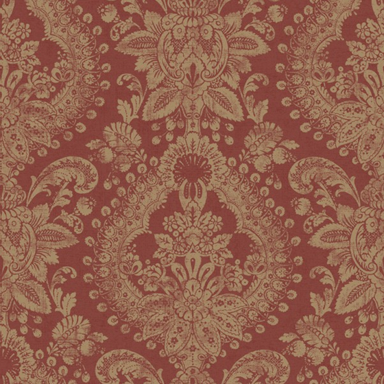 European-Style Deep Red Pattern Wallpaper 3D Model - 1000x1000