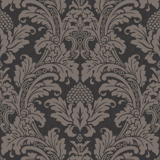 European-Style Dark Patterned Wallpaper 1000x1000 in Black