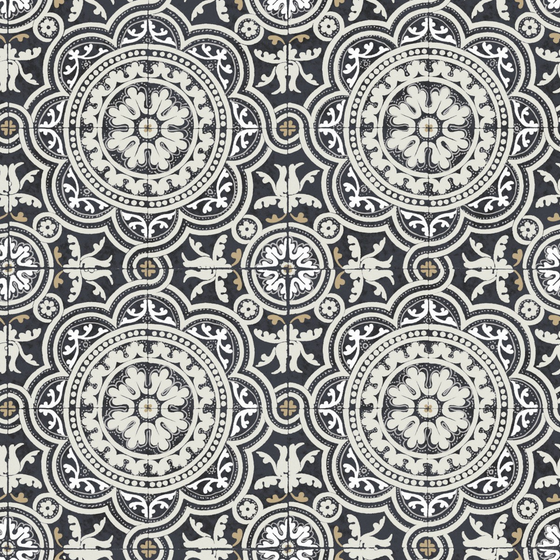 Vintage Floral Wallpaper 3D Model 1000x1000 in Black